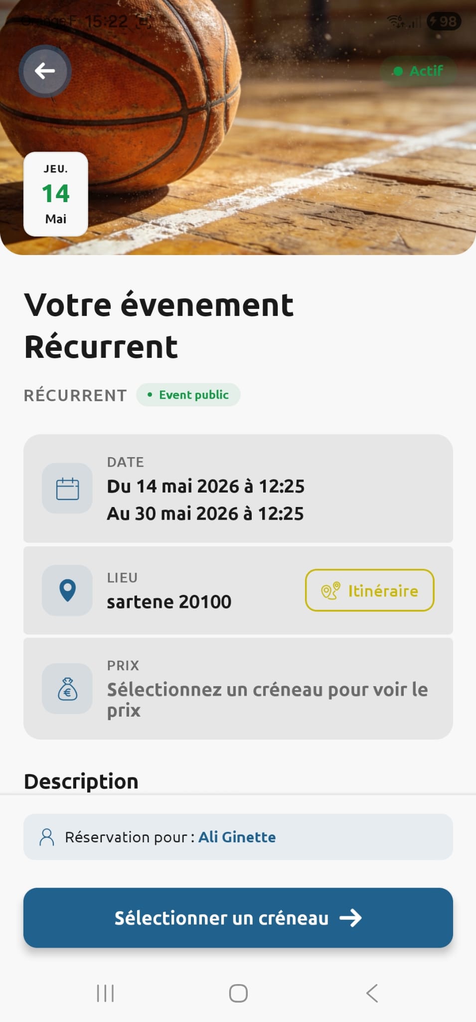 Activité en vente