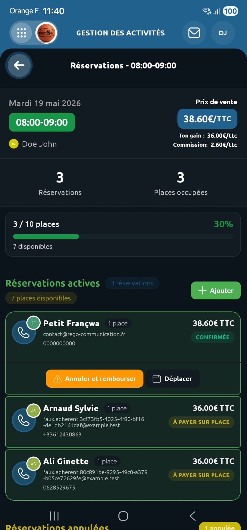 Suivi en temps réel
